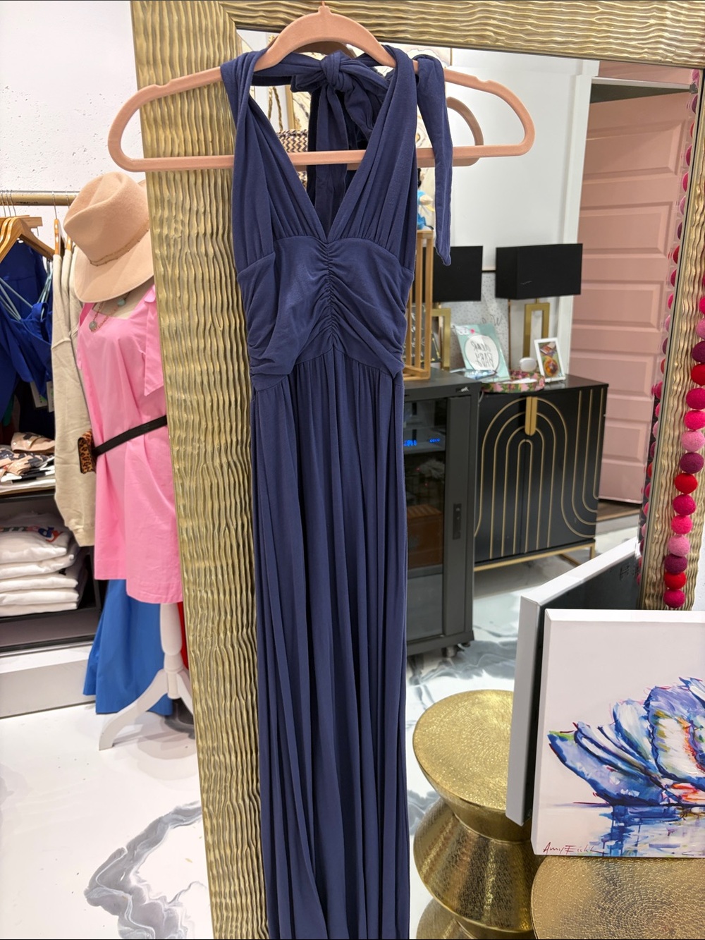 Ella Moss Navy Halter Maxi Dress
